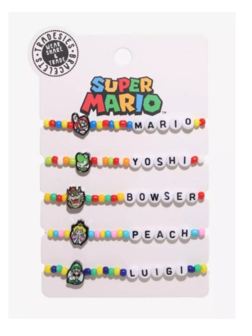Super Mario Brothers and Friends Bracelet Set NEW